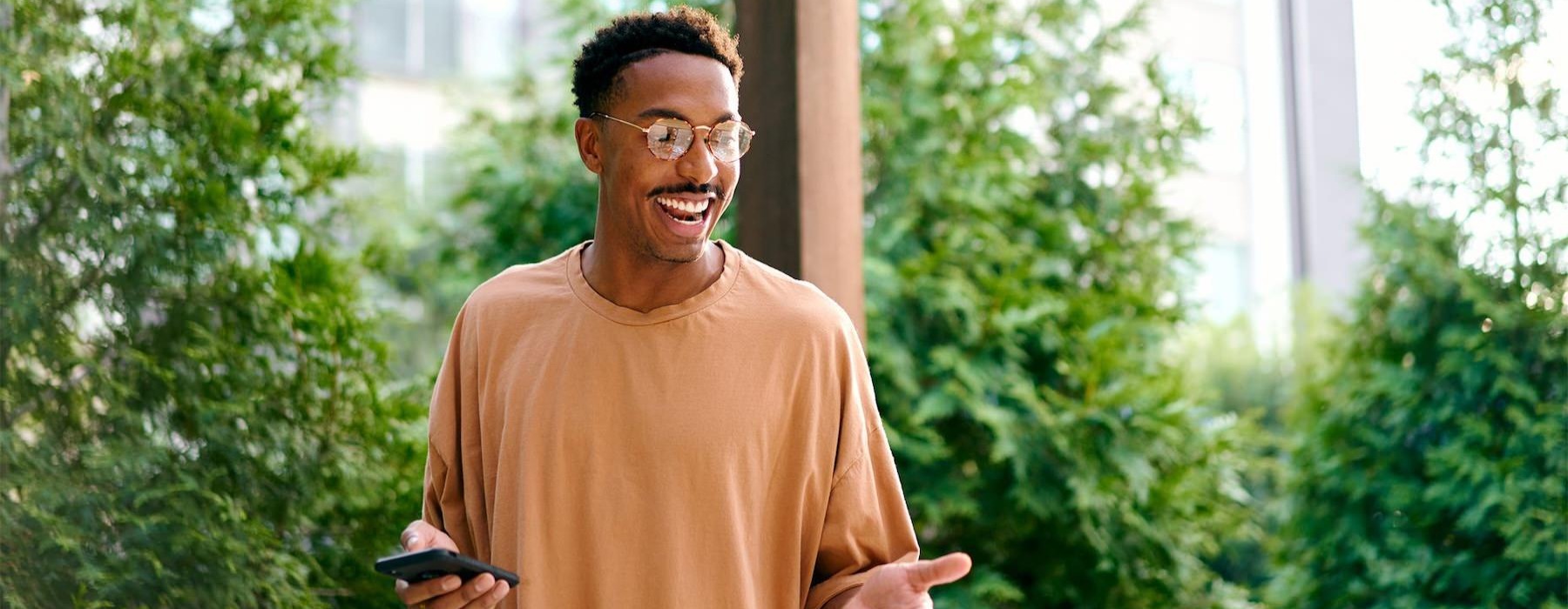a man holding a phone