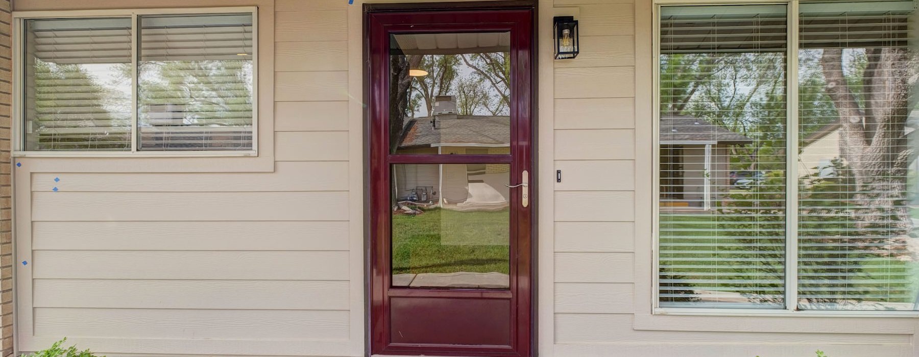 a house with a red door