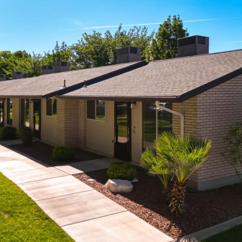 a house with a large front yard